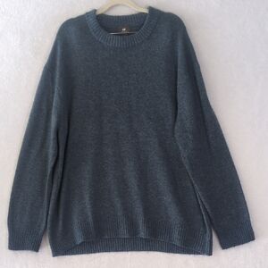 H&M Men's Blue Relaxed Fit Crewneck Wool Blend Sweater‎ Size XL